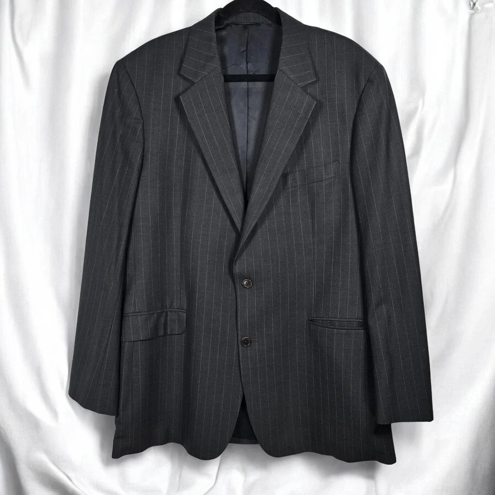 Brooks Brothers‎ Blazer Suit Jacket 346 Mens 44 LG Pinstripe Wool Blend Stretch